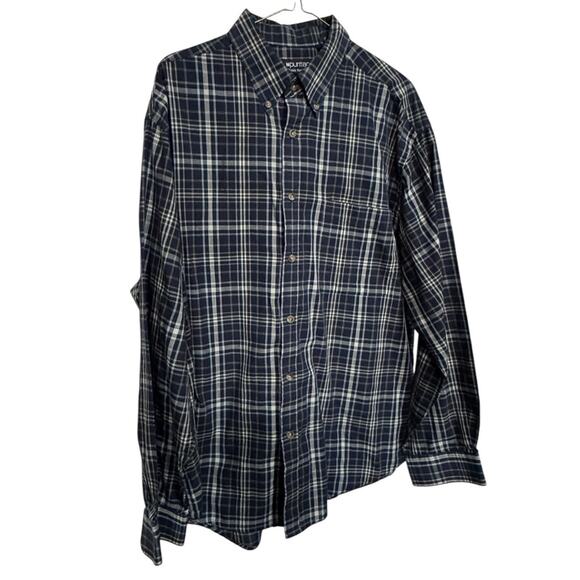 Puritan Large Long Sleeve Mens Shirt Button Down Collar Plaid Office Career Dad - Picture 3 of 8